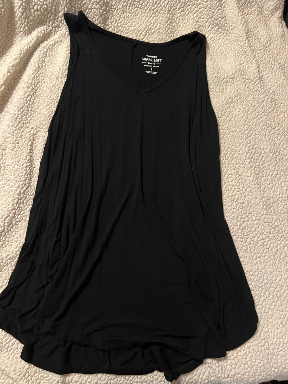 torrid Black V-Neck Super Soft Tank